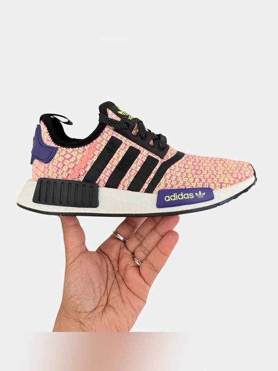 adidas Shoes - Adidas NMD R1 Solar Yellow Woven Sneakers with Purple Accents Size 5Y/ 6 Women
